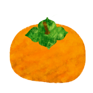 柿のイラスト　絵本風　ⒸAtelier Funipo